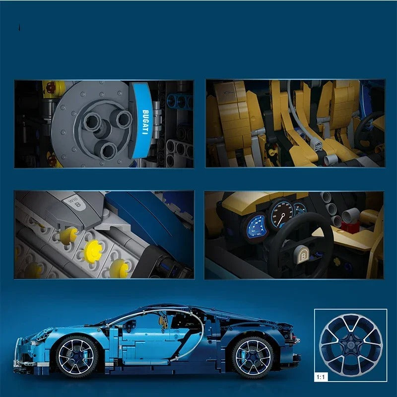 MechaBlocks™ Bugattı Chiron - Toy Block Car